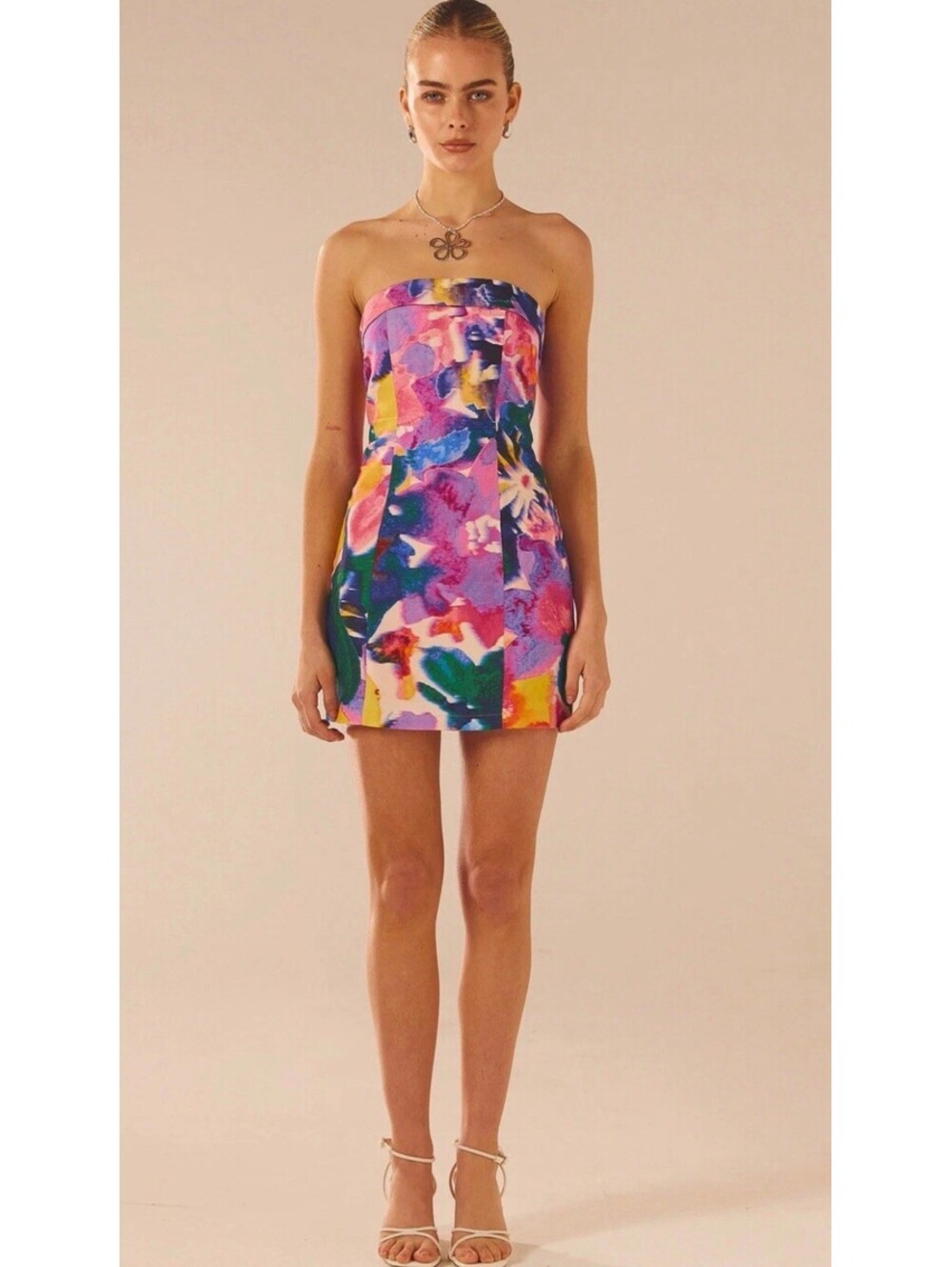 Peppermayo Mad Love Tube Mini Dress DJ-PM23-895-Pink Multi Candy Bouquet
